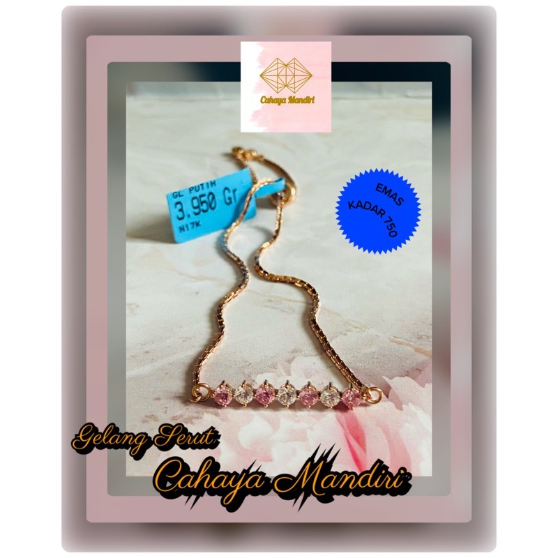 Gelang serut emas kadar 750 (17K) Berat +/- 3,95 gram