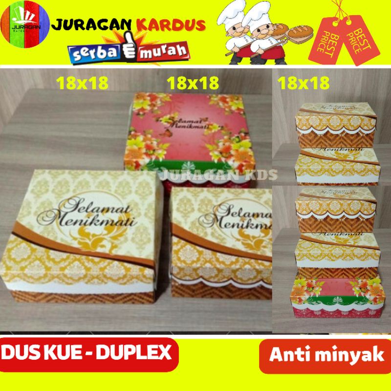 10pcs DUS KUE 18X18 / DUS NASI / DUS SNACK / BOX NASI / BOX KUE MOTIF BUNGA