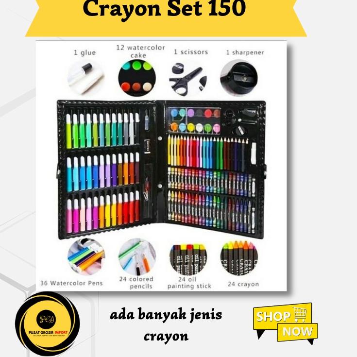 

Baru Berkualitas Set Alat Menggambar Melukis / Crayon Set Pensil Warna 150 Pcs