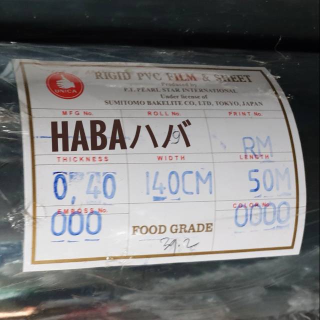 Pengiriman aman Rigid PVC film sheet | Bahan faceshield tebal 0.40mikron merk UNICA Cap jempol