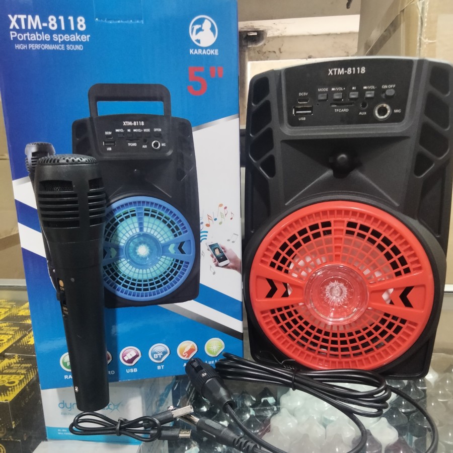 COD SPEAKER BLUETOOTH 5 INCH XTM 8118 PLUS MIC KARAOKE//SPEAKER SALON AKTIF//SPEAKER KARAOKE