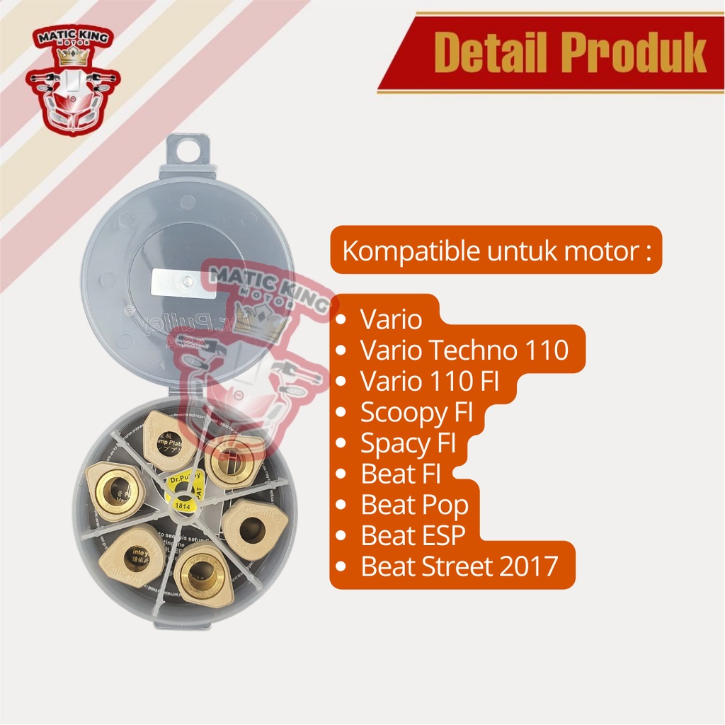 Sliding Roller Beat Scoopy Vario Spacy 110 Fi ESP POP Street DR PULLEY 1814  3 Butir