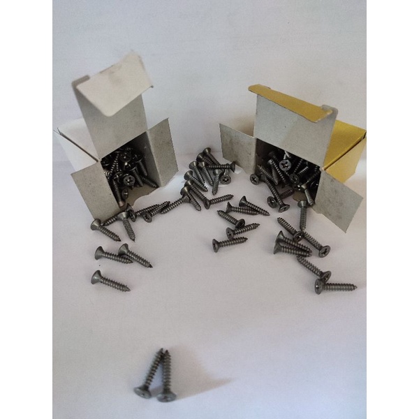 10 Biji Skrup Kayu 5/8" x 5 Kepala Plus - Paku Sekrup Kayu 5/8in