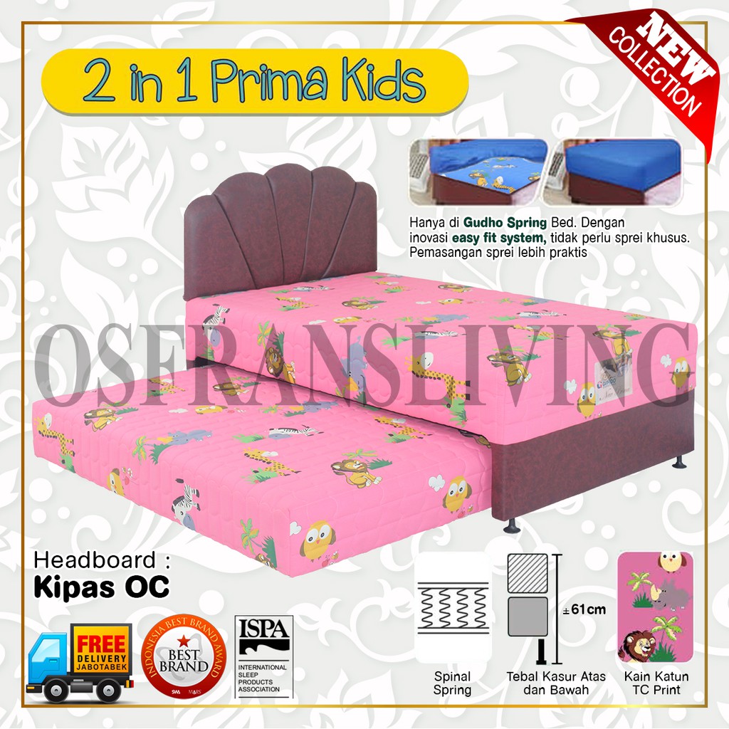 Jual 2 In 1 Prima Kids Guhdo Springbed Fullset Kipas Atlantic