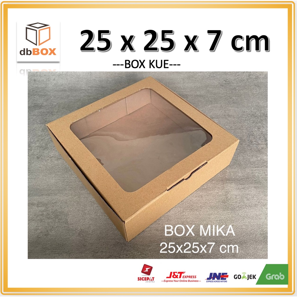 

BOX MIKA 25x25x7 cm kardus die cut, untuk kue hampers gift box MIKA KUE