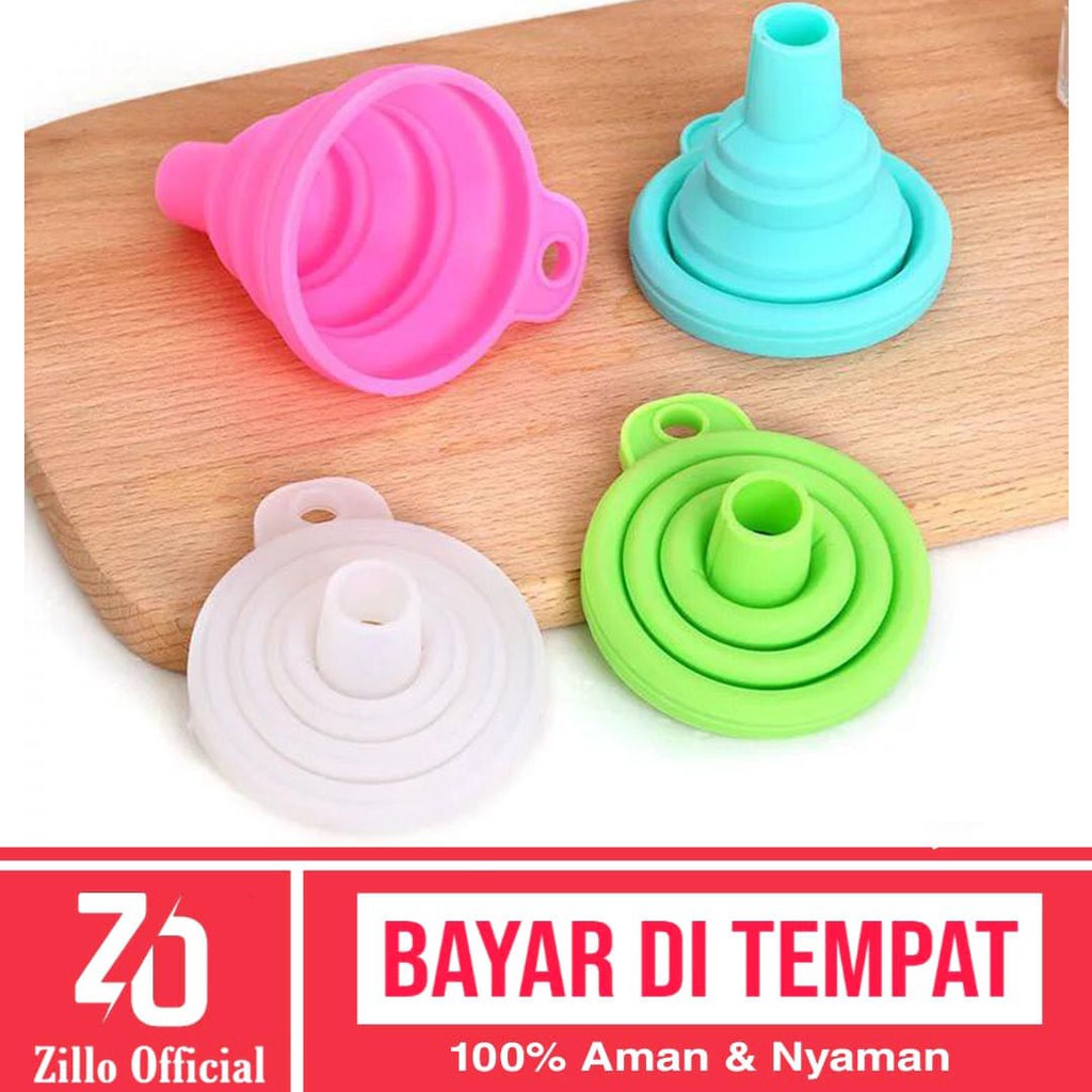 ZILLO Corong Air Lipat Silikon Water Silicone Minyak Oil Flexible Lipat Corong Portable