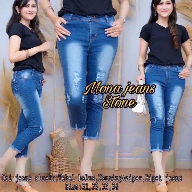 MONA JEANS RIPPED CELANA JEANS MURAH –ROU.01Jl22ј