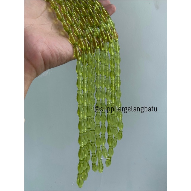 manik ujung kepala tasbih GUCI KUNING bening craft kalung gelang 8mm