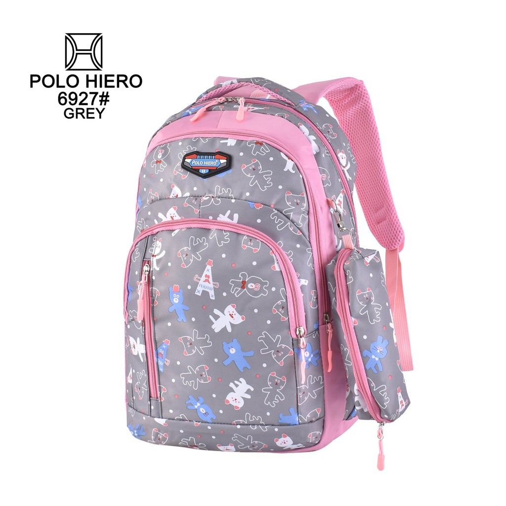Tas Ransel Perempuan Polo Hiero 6927 Tas Wanita Import,[Free Tas Kosmetik] Cocok Untuk Tas Sekolah