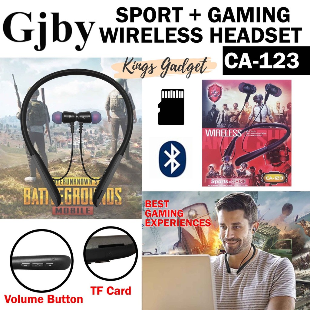 EARPHONE SPORT WIRELESS HEADPHONE GAMING GJBY CA-123