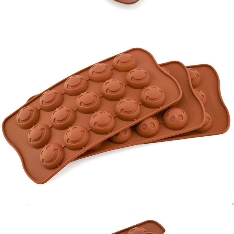 Cetakan Coklat Silicone Smile Senyum 15 Grid Cetakan Coklat Jelly Pudding es Batu Star 15 Lubang Silicone Molds Baking Chocolate