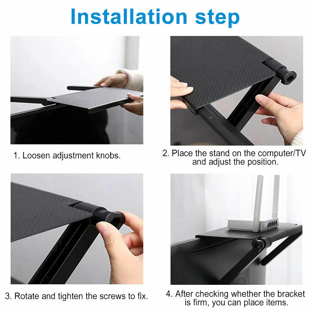 Tatakan Meja Screen Top Shelf /Folding Monitor Rak Atas Rak Tempat Modem Wifi Remote TV