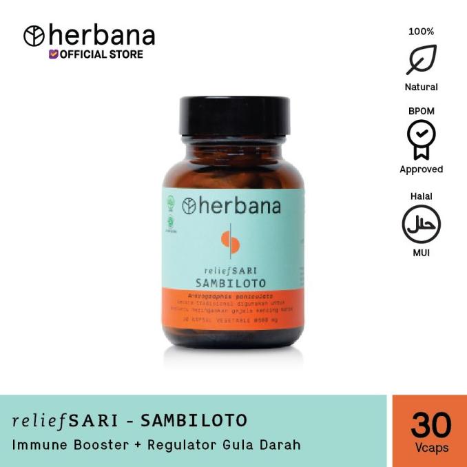 

BISA COD Herbana Relief Sari Sambiloto - 30 Kapsul /OBAT HERBAL ASAM URAT/OBAT HERBAL PELANGSING/OBAT HERBAL KOLESTEROL/OBAT HERBAL DIABETES