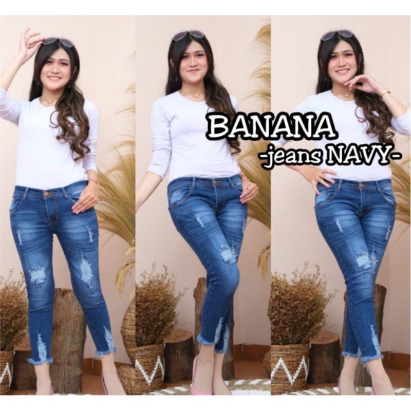 Celana Jeans Wanita 7/9 Belah tengah