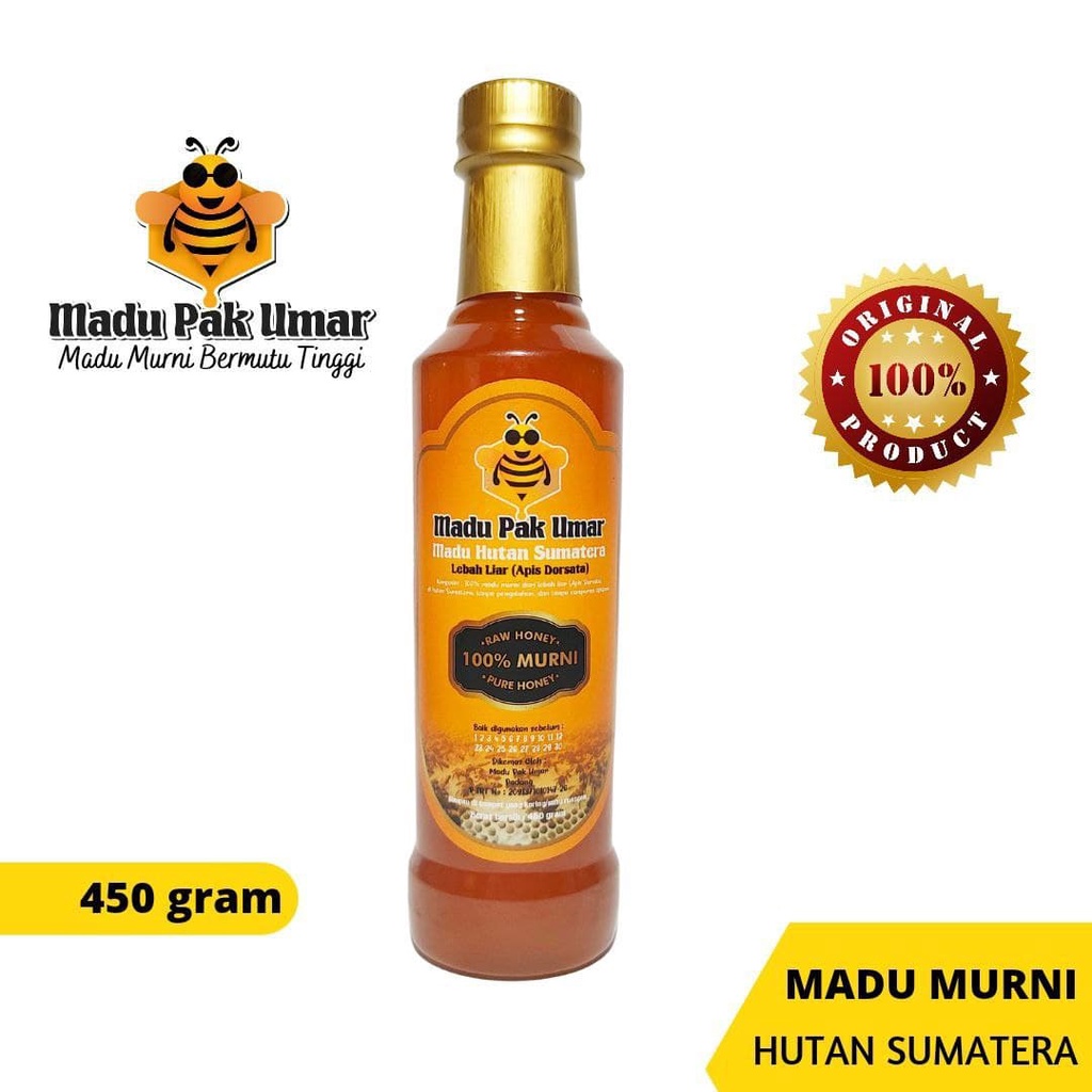 [COD bisa] Madu Pak Umar Murni Lebah Hutan Apis Dorsata Raw Pure full nektar