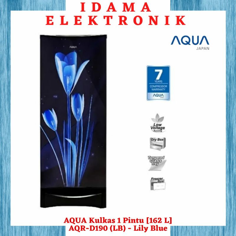 AQUA Kulkas 1 Pintu [162 L] AQR-D190 (LB) - Lily Blue