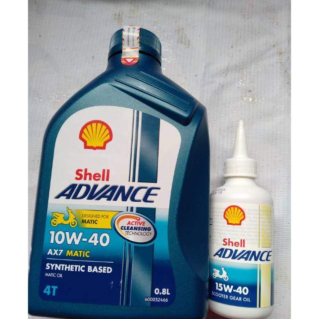 Paket oli Shell matic ax7 UK.0.8 lt sae 10-40 + oli gear 120 ml