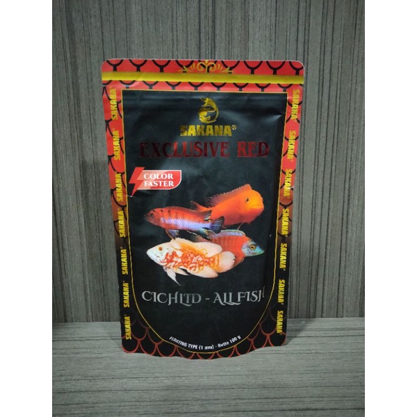 Sakana Pelet Exclusive Red 100 Gr Pakan Ikan Cichlid Atau All Fish