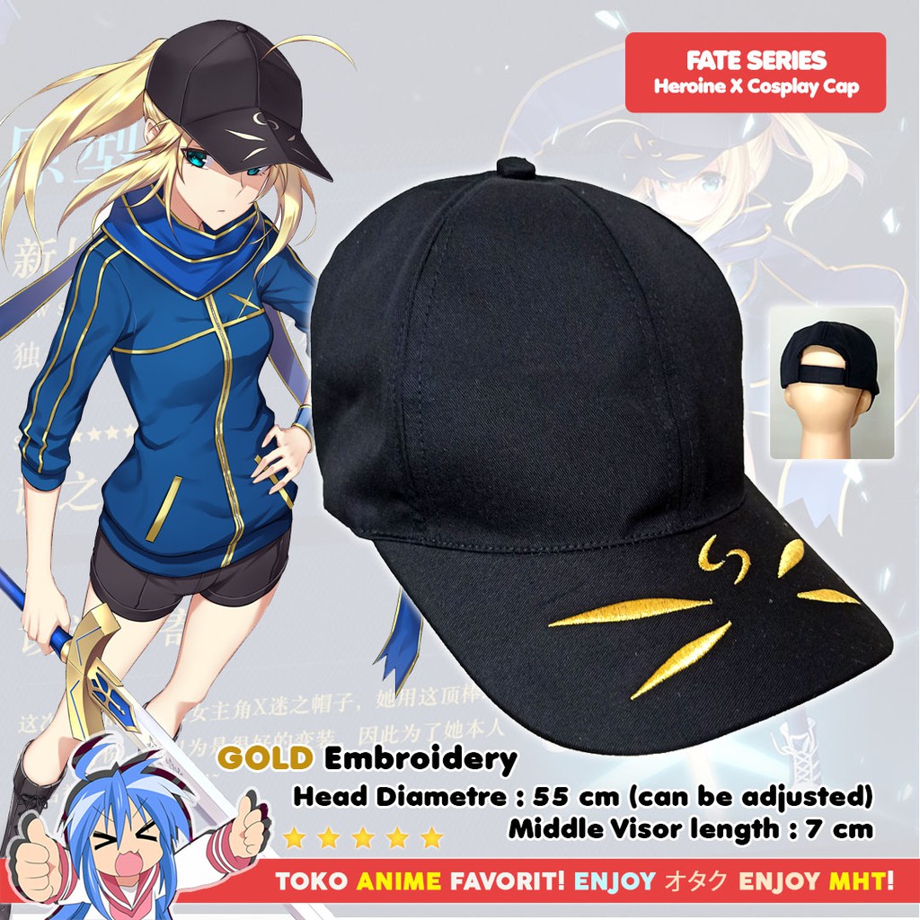 Topi Anime Fate Mysterious Heroine Kostum Cosplay Bordir Emas