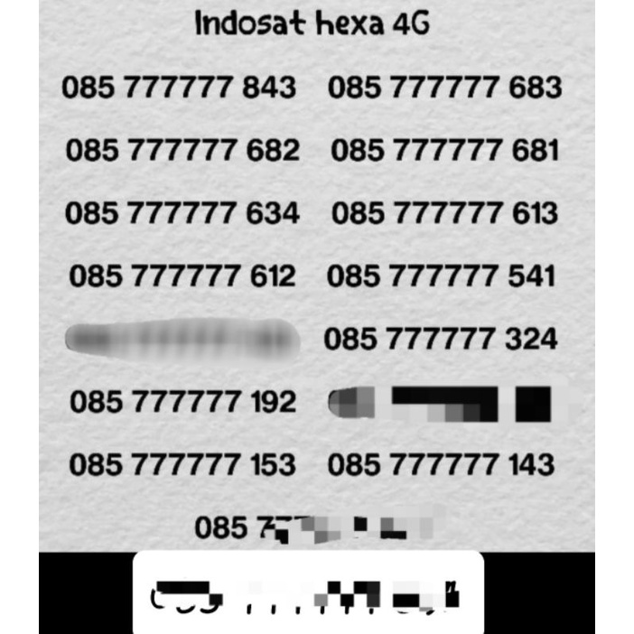 Nomor hexa cantik super indosat 4G oreedooo