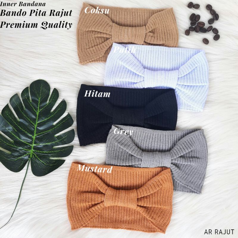 CIPUT BANDANA RAJUT PREMIUM PITA SALUR POLOS,INER BANDANA,CIPUT RAJUT SALUR,CIPUT ANYSA,CIPUT