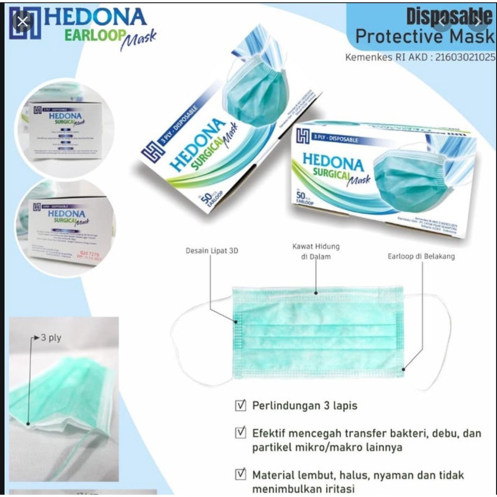 Masker Hedona isi 50 Pcs