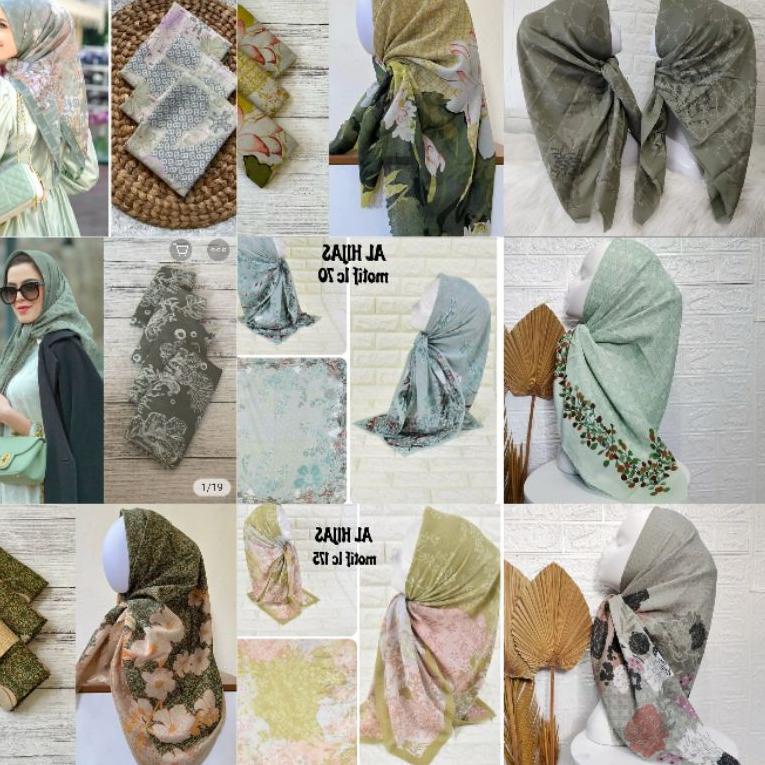 JM.01Jl22d– KATALOG 1| Voal Motif Jilbab Motif Hijau Series/Army/Mint/ Hijau Sage/ botol/ pasta/lemo