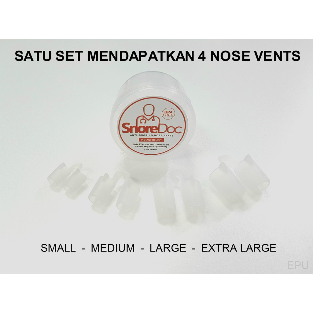 Original SnoreDoc (4 Pcs - BPA Free): Anti Ngorok, Anti Dengkur, Snore Stopper