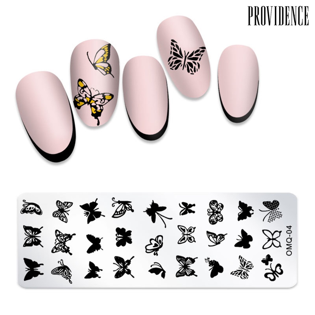 Providence Plat Stempel Kuku Motif Snowflake Natal Bahan Stainless Steel Untuk Manicure / Nail Art Diy