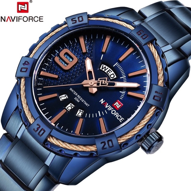 JAM TANGAN CASUAL MEWAH TERBARU MEREK NAVIFORCE NF-9117 MRU
