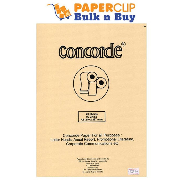 

Sketsagambar- Kertas Concorde 80203 90Ga4 Isi 20 1 Pak = 10 Set -Buku-Gambar-Sketsa.