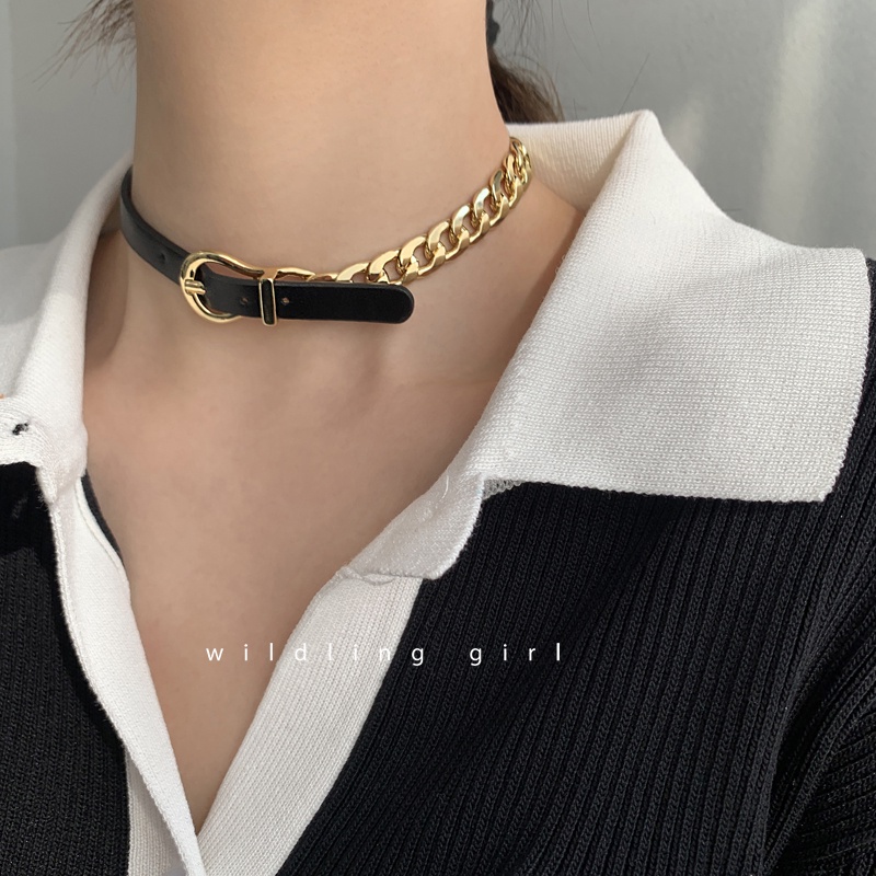 Necklace Belt Chain Stitching Clavicle Chain Accessories Fashion Personality Punk Short Style Temperament