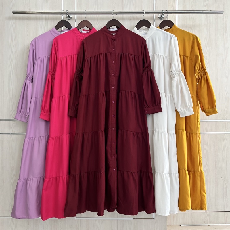 Dress Qezza LONG MAXY MAXI DRESS IMPORT BANGKOK BKK PREMIUM HIGH QUALITY KATUN POPLIN FIT TO XXL DRE