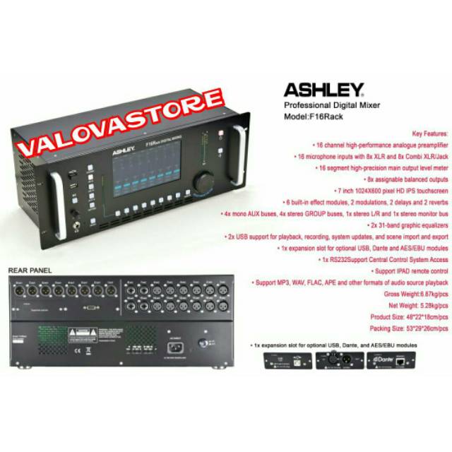 Jual Digital Mixer Ashley F16RACK Original 16 Channel Ashley F16 Rack