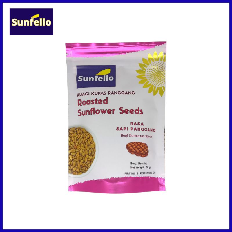 

Kuaci Kupas Panggang Sunfello Rasa Sapi Panggang 50 g / Biji Bunga Matahari / Roasted Sunflower Seeds / Kuaci Kupas