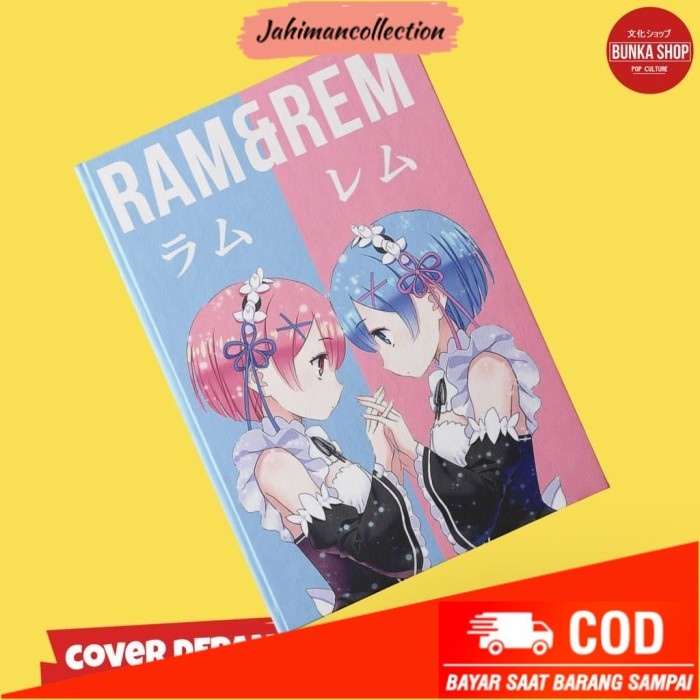 

✨ BISA COD ✨ Note Book Hardcover Anime Re Zero Rem and Ram