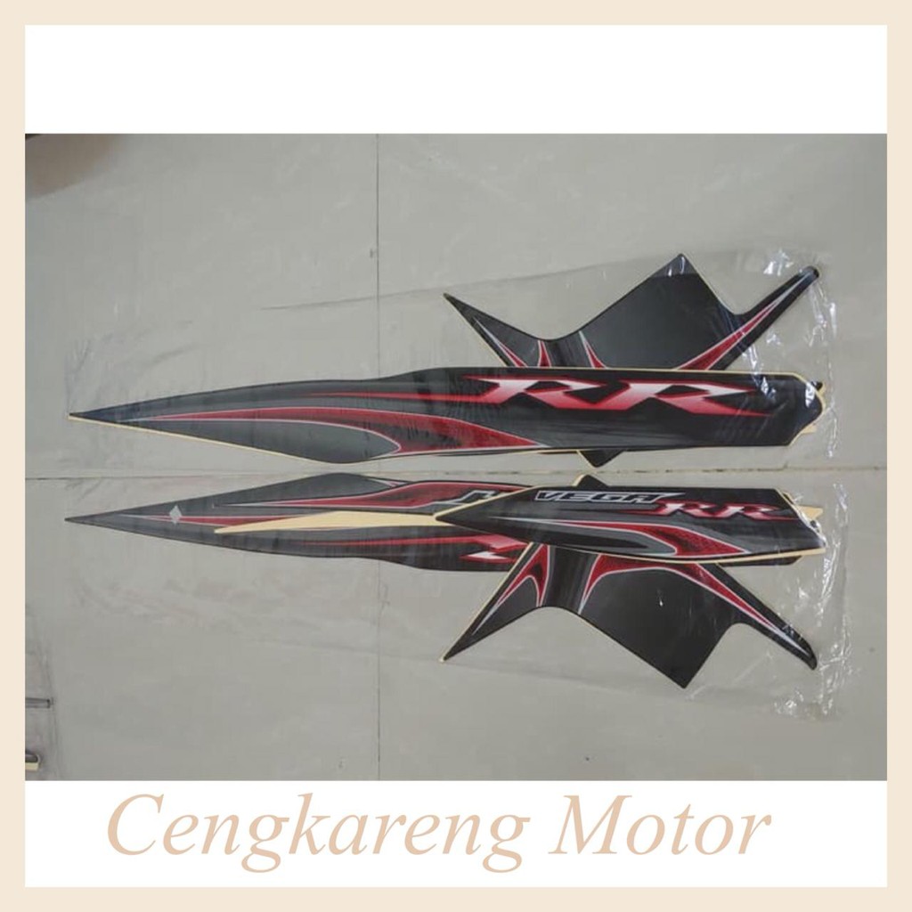 Stiker Bodi &amp; Lis Body &amp; Striping Vega Rr Hitam Full - Sticker Motor