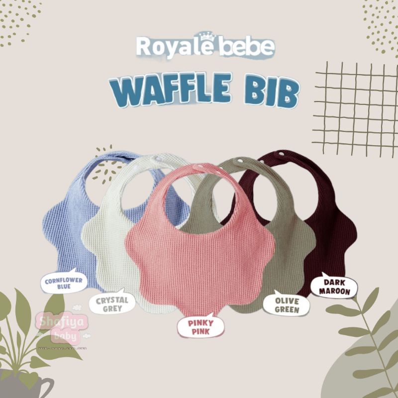 Bib Premium Waffle Royale Bebe Celemek Bib Slaber Makan Bayi