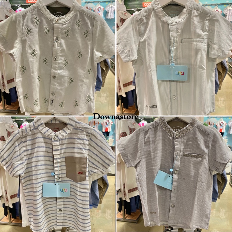 Baju koko lengan pendek anak laki-laki brand Qna Original (1-4tahun)