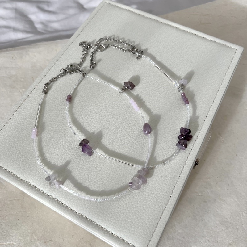 BEADED NECKLACE (PURPLE SERIES)