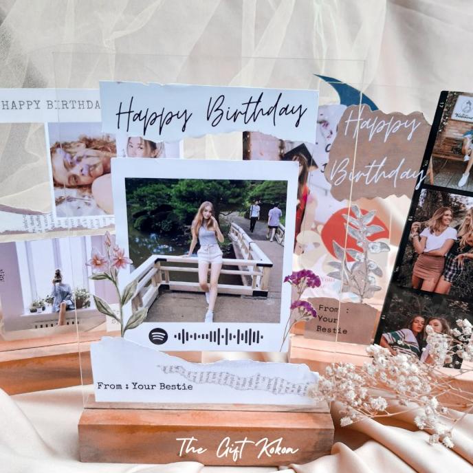 Aesthetic Acrylic Gift Custom Birthday / Graduation/Dll (Free Wooden)