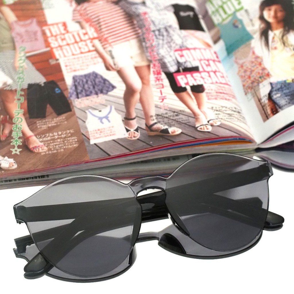 Kacamata Jelly Pria Wanita Kacamata Fashion Murah / Kaca Mata Candy Sunglasses Korea Warna Warni-2. Clear Gray