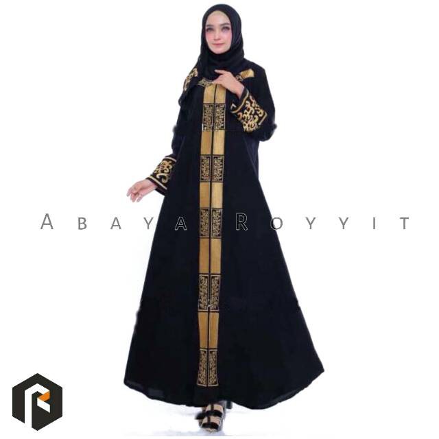 Exclusive Gamis Abaya Arab Hitam Busana Muslim Wanita Terbaru Bahan Jetblack Bordir Komputer Asli