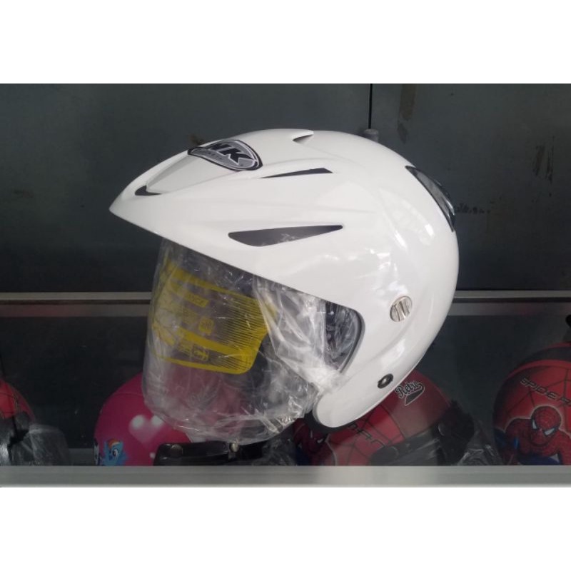 HELM INK CX22 HITAM METALIK(GRADEORI)-putih