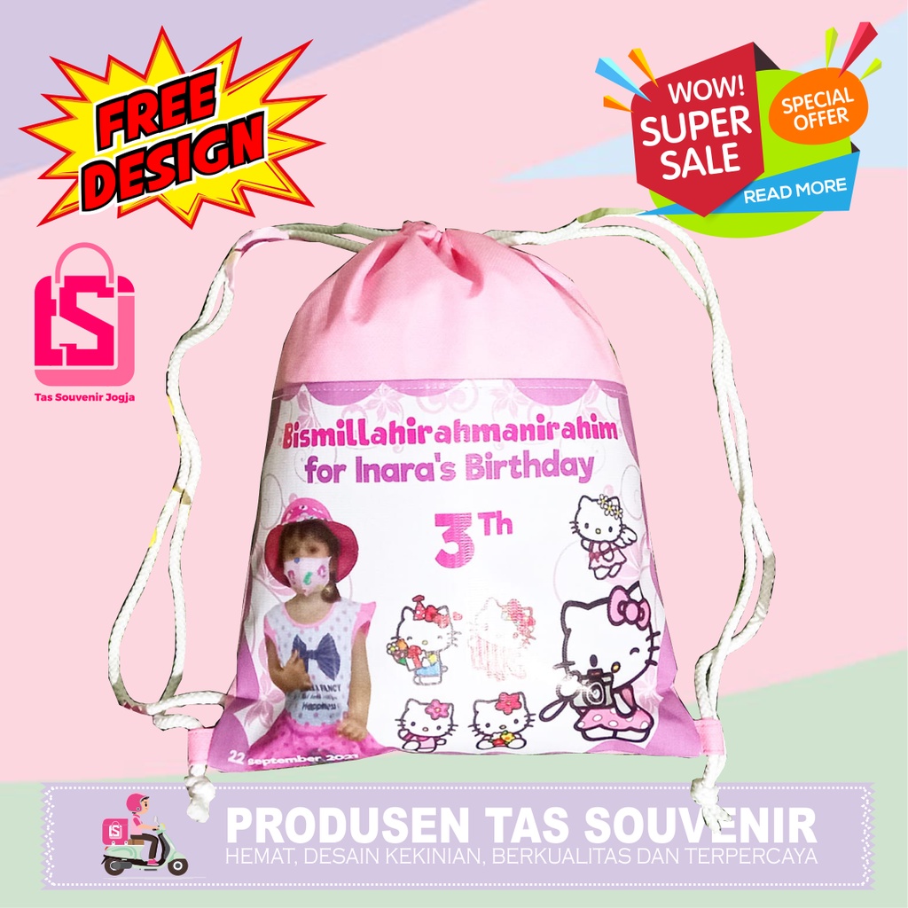 Tas Gendong Ulangtahun / Stringbag ulangtahun / Produsen Tas Ulangtahun