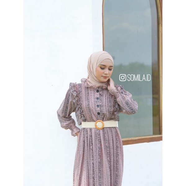 [SOMILA.ID] Etnic Maxi Dress Korea Vintage Outfit Kekinian Chic Shabby