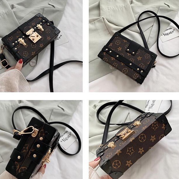 BJ15306 - COFFEE/WHITE - TAS PESTA CLUTCH SLEMPANG MODIS ELEGAN BOX KUNCI KOTAK TAS WANITA FASHION IMPORT TERMURAH TERLARIS TERBARU BAGSTORE JAKARTA TAS BATAM ELJ5306 CR7368 JT4650 ZC5570 BQ3475 CR7843