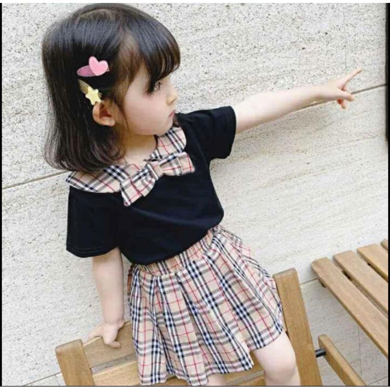 Setelan anak perempuan 1-5 tahun baju dress one set stelan setelan rok anak perempuan terbaru