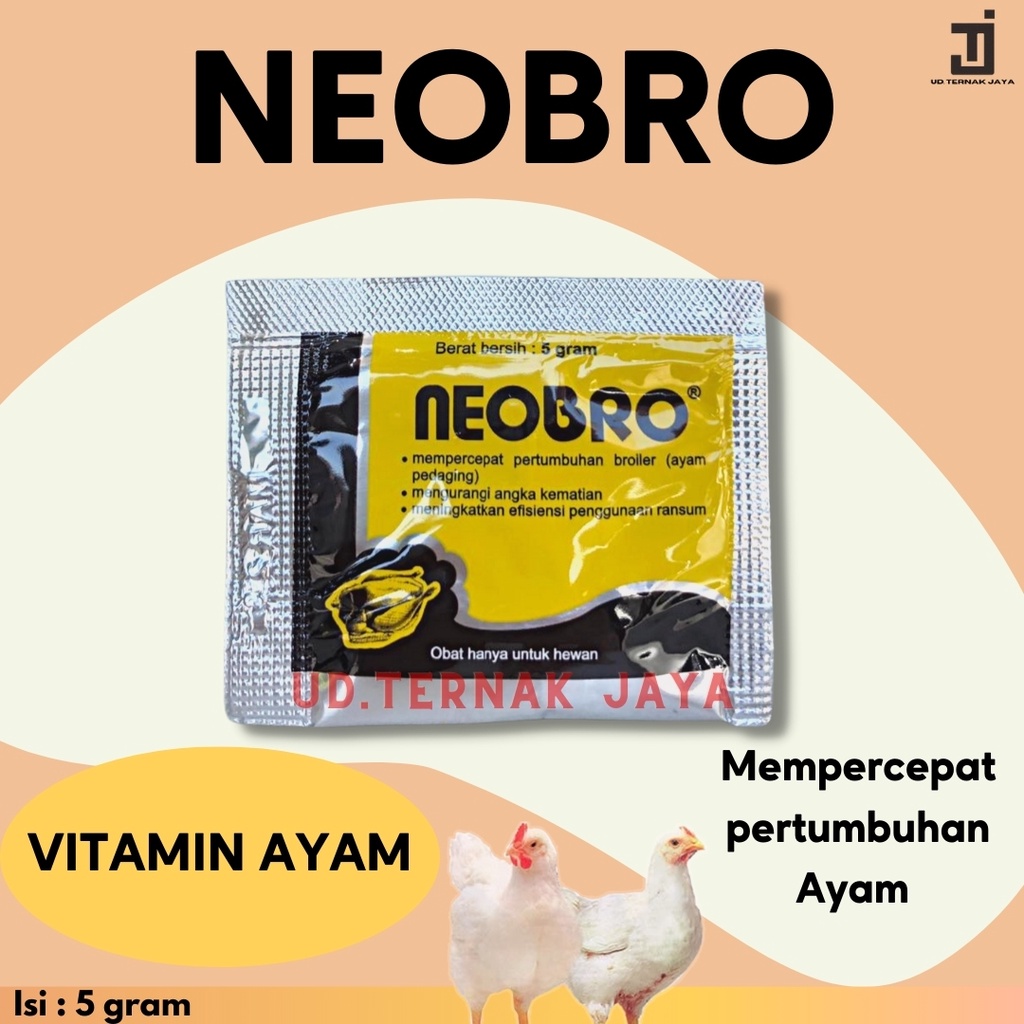 Neobro 5 Gram Multivitamin Penambah Nafsu Pertumbuhan Broiler (Ayam Pedaging)