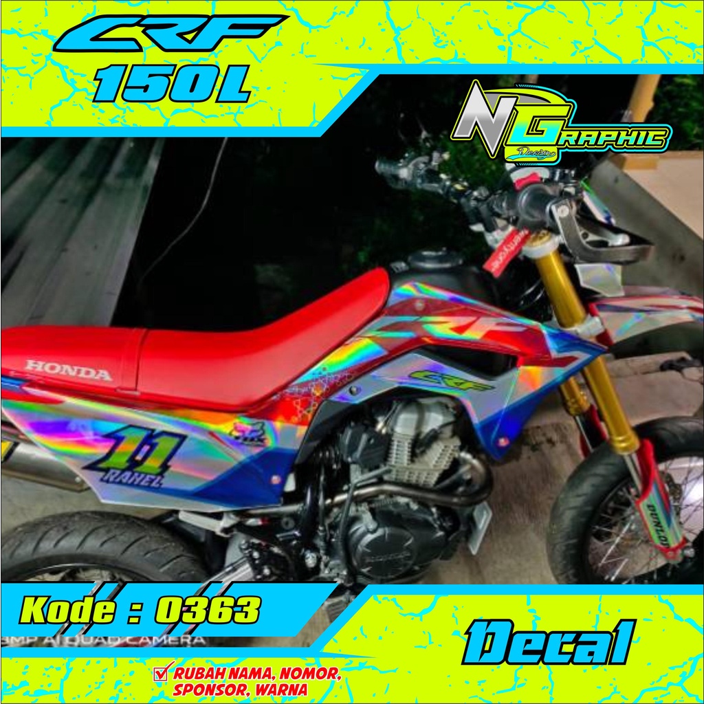 Max Decal Hologram Decal Full Body CRF 150L Chrome Pelangi Desain Suka-Suka Atau Bisa Request